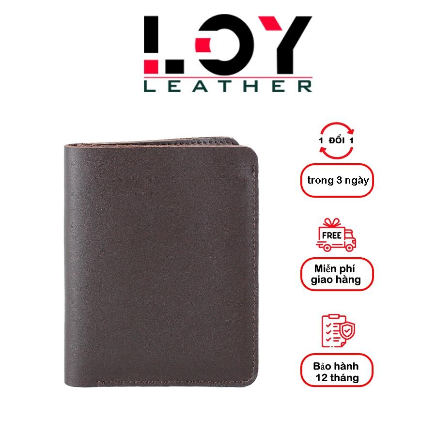 Ví Da Bò Thật Cao Cấp Kiểu Đứng, Ví Da Thủ Công, Bảo Hành 12 Tháng, Full box - Thương hiệu LOY Leather