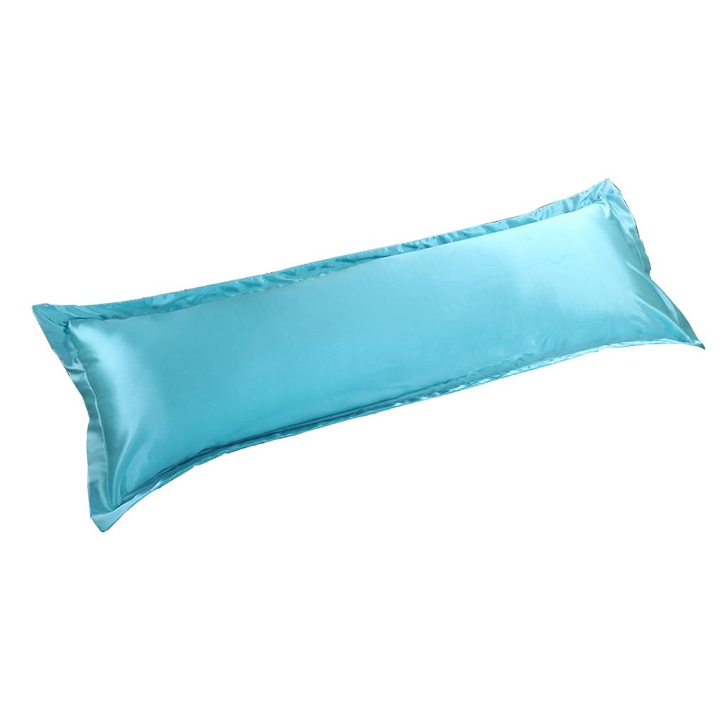 Luxury Silk Body Pillow Cover Pillowcase Replacement Water Blue-120x48cm