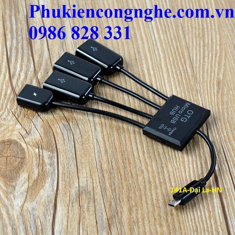 MICRO USB HUB OTG 4 IN 1 KẾT NỐI ĐIỆN THOẠI, TABLE ANDROID