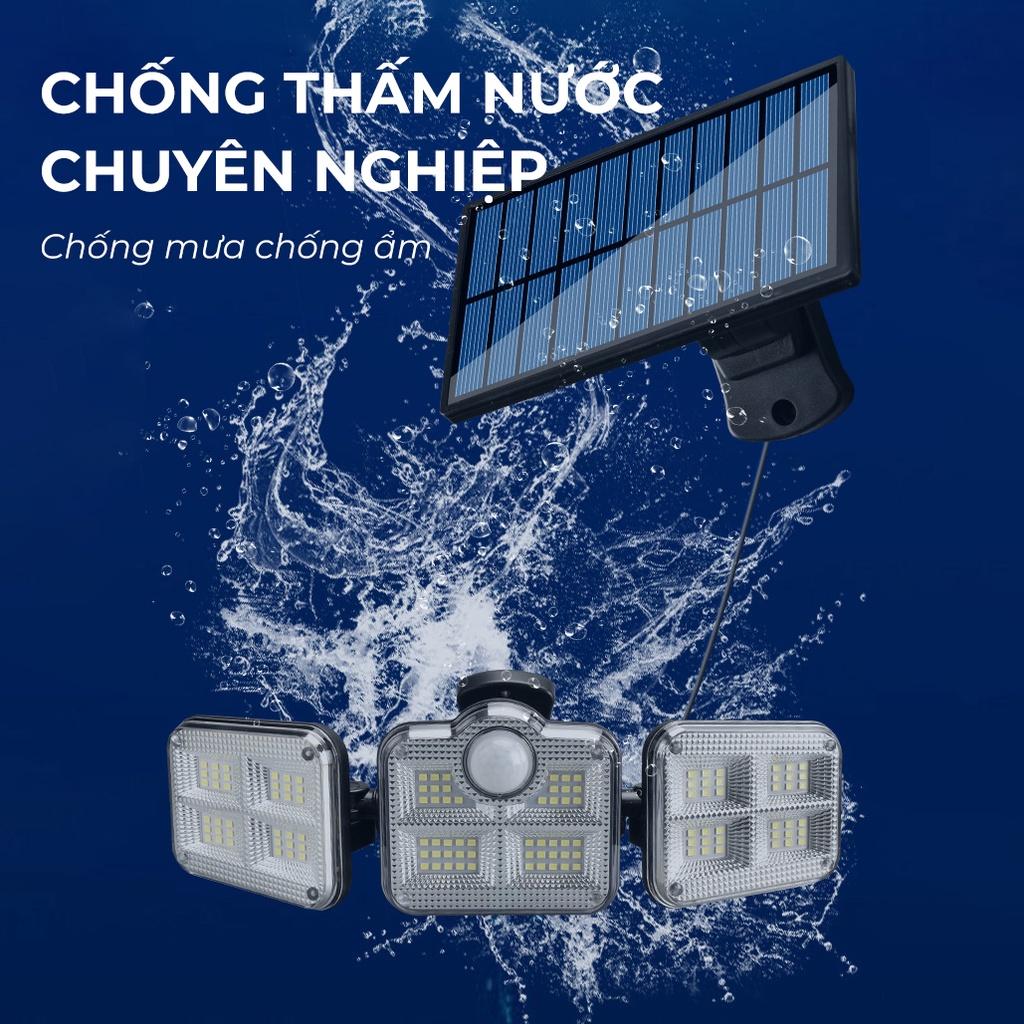 Đèn LED năng lượng mặt trời siêu sáng, có cảm biến chuyển động, chống nước có kèm điều khiển từ xa