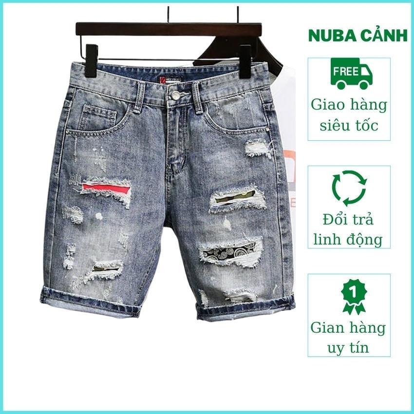 Quần short jean nam chất bò cá tính trẻ trung,nuba 217