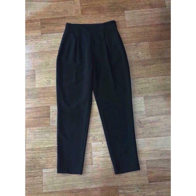 Quần baggy nữ lưng thun chất tuyết mưa chun sau khóa giọt lệ hông Banamo Fashion 835