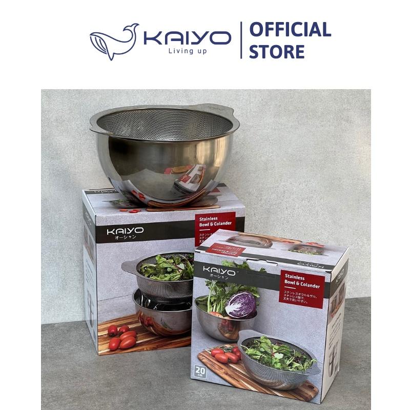 Bộ tô trộn và rổ inox Kaiyo, size 20cm