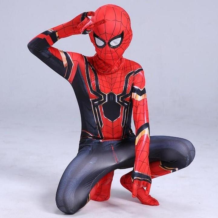 NGƯỜI LỚN - TRẺ EM Trang Phục Hóa Trang Người Nhện Người Máy Màu Đen Spiderman