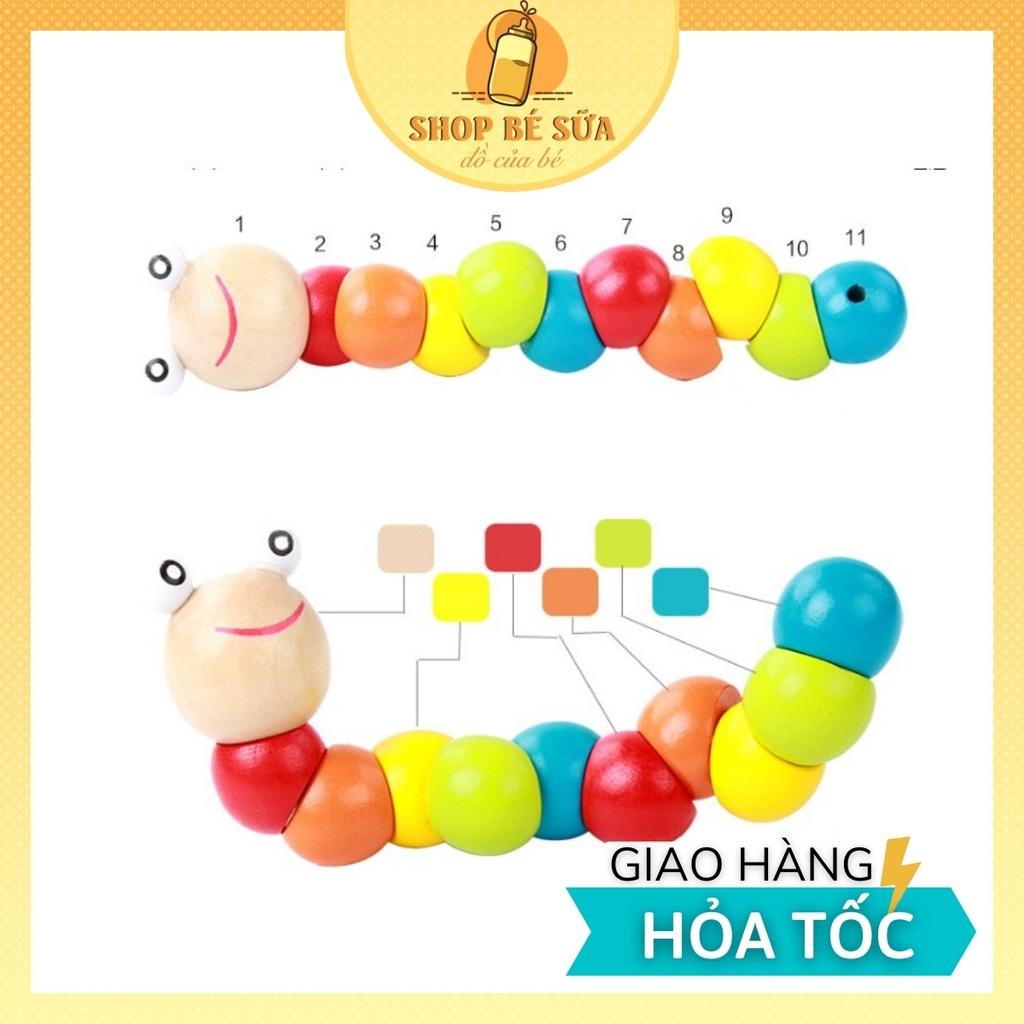 Đồ Chơi Cho Bé Con Sâu Gỗ Uốn Dẻo Nhiều Màu Sắc ( Đồ Chơi Giáo Dục )