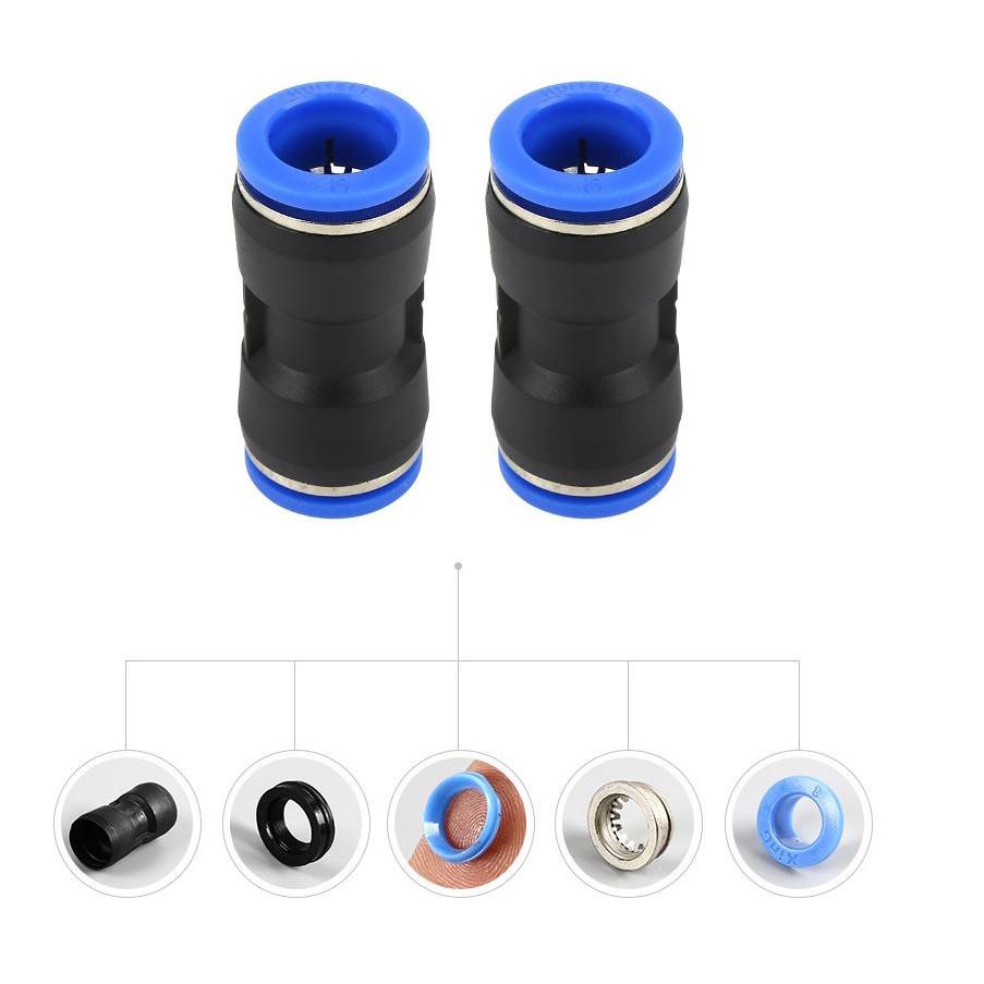Đầu cút nối thẳng nhựa khí nén phun sương PU các cỡ