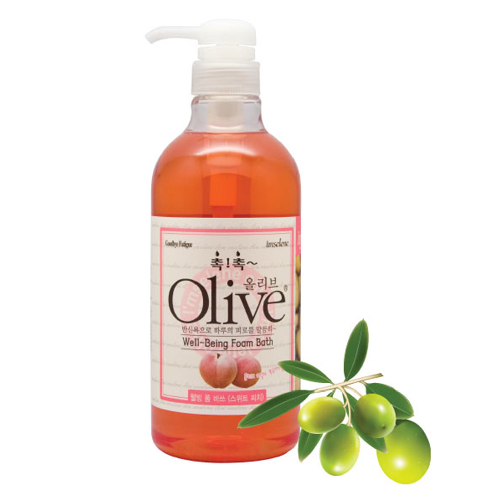 Sữa tắm dưỡng ẩm hương đào tiên Mira Olive Well-being Foam Bath Hàn Quốc 750ml