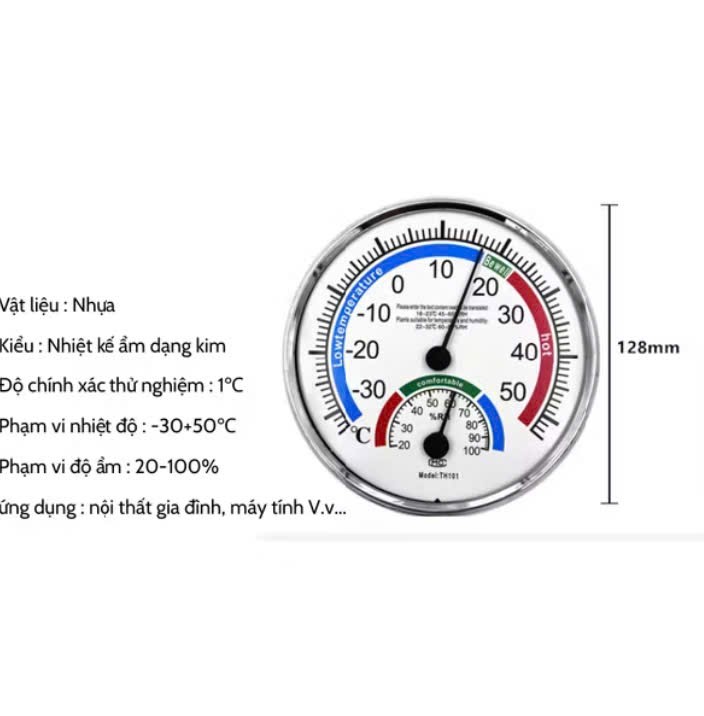 đồng hồ đo độ ẩm nhiệt kế cơ học độ chính xác cao