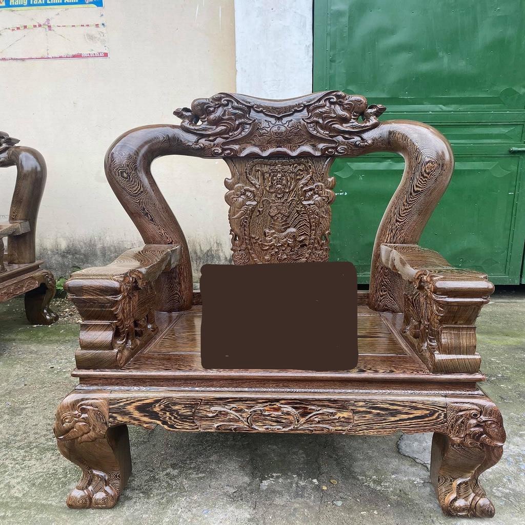 Bộ Bàn Ghế Minh Quốc Voi Gỗ Mun Đuôi Công