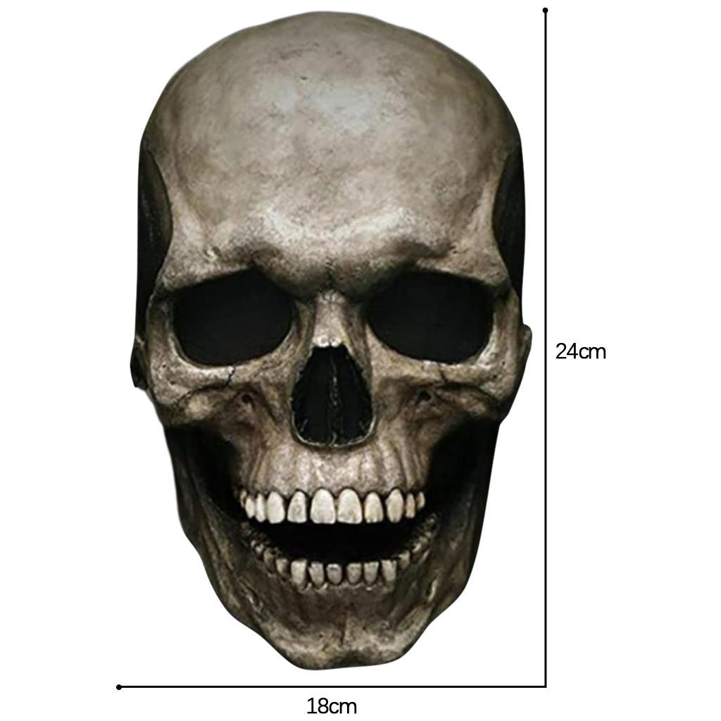Full Head Skull  With Movable Jaw Halloween Latex Headgear