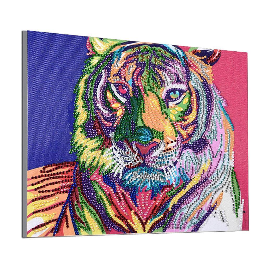 5D Special Shaped Tiger  Kit Cross Stitch DIY Arts Crafts