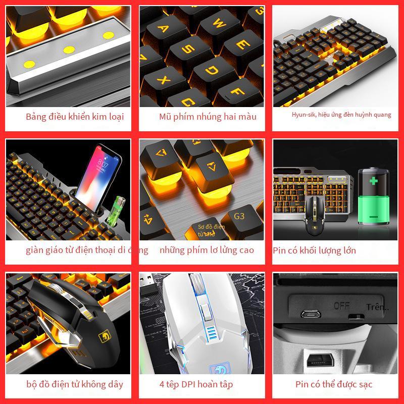 Bộ bàn phím và chuột sạc không dây Xinmeng 670 phong cách mới nhất Bộ chuột phím phát sáng chơi game ebay Amazon
