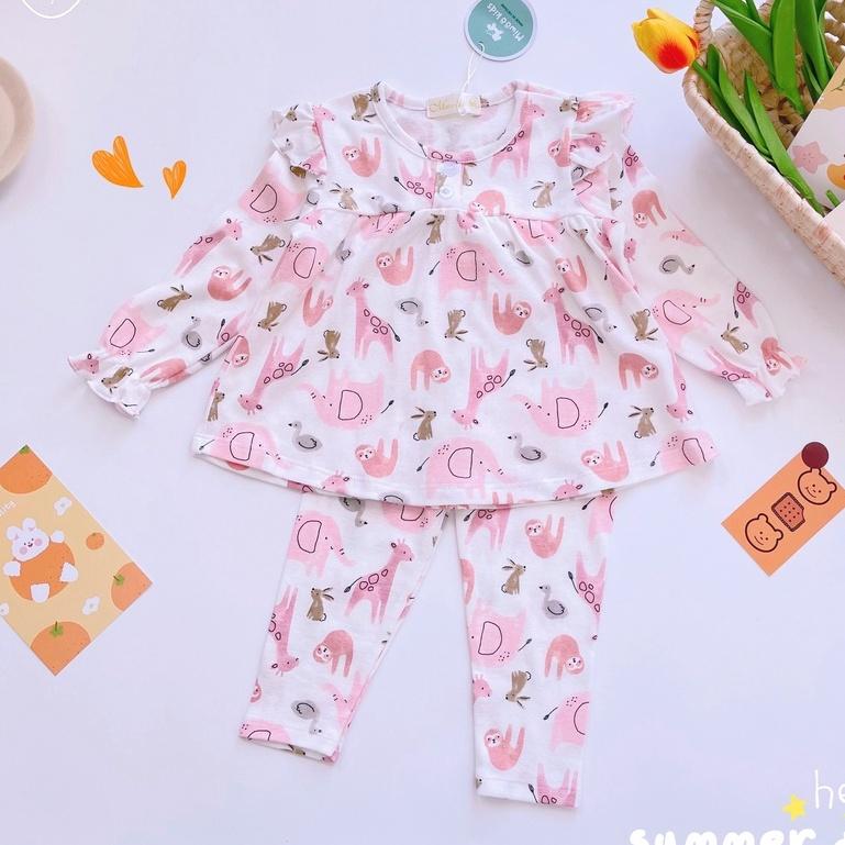 Bộ dài tay cánh tiên quần dài Bozip siêu mềm mịn mát cho bé gái từ 7-18kg - HÀNG LOẠI 1