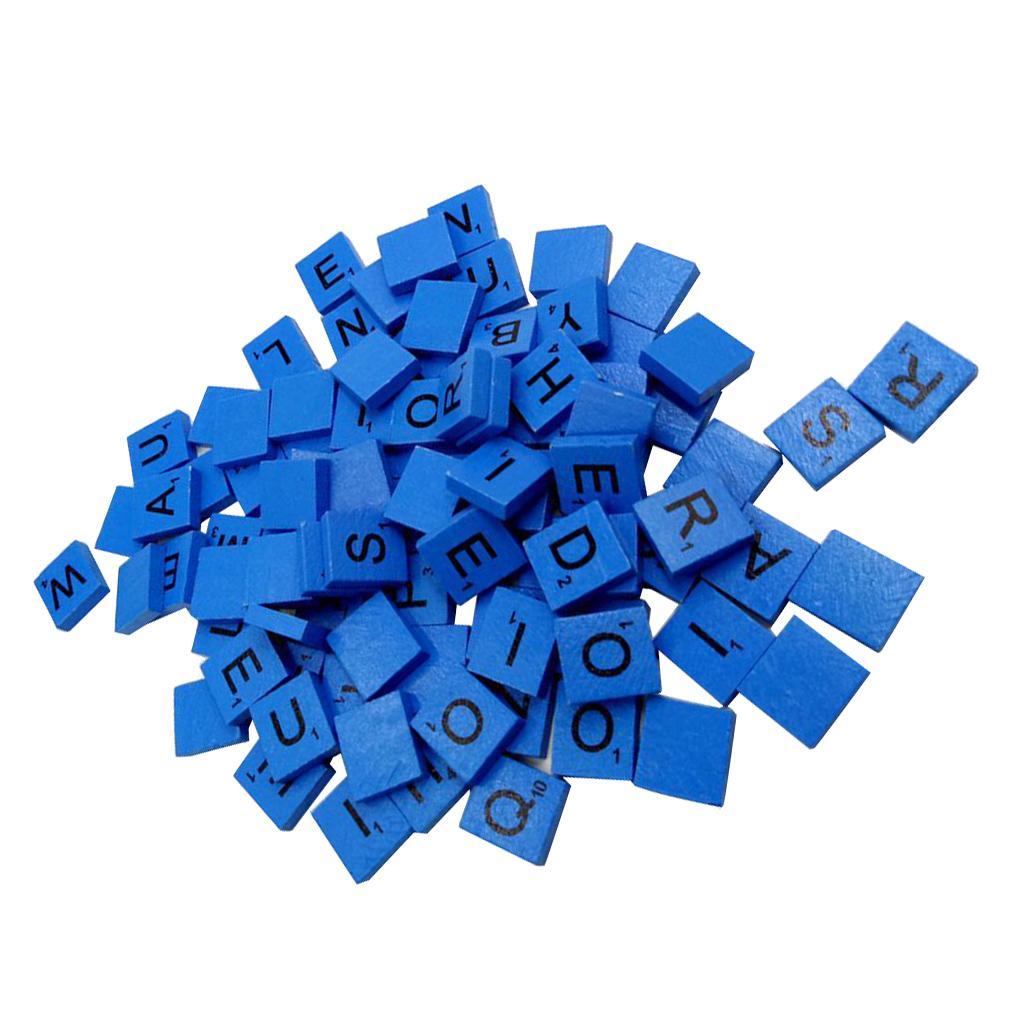 New Wooden Puzzle Tiles Letters 100 Set of Alphabet Board Game Pieces Scrapbooking Craft DIY
