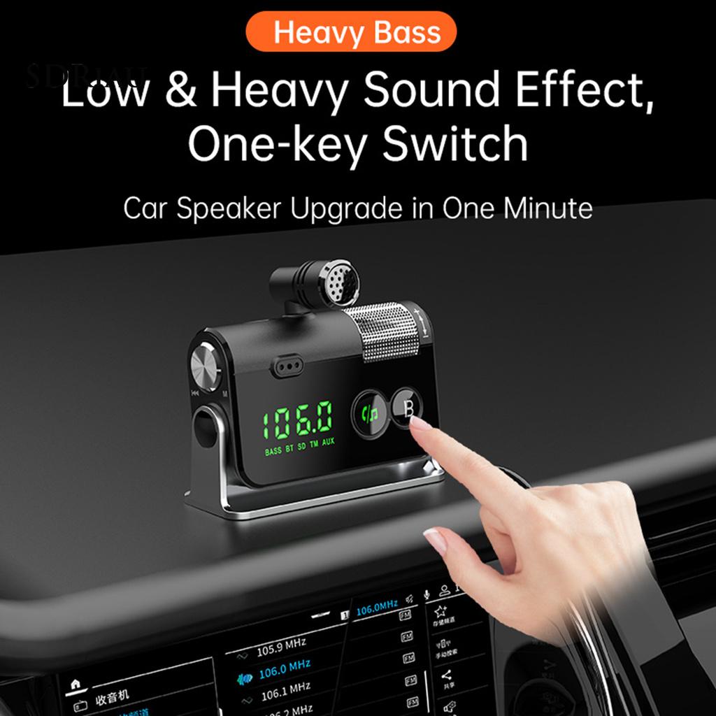 *QXDZ* BC73 12V/24V Noise Reduction Car QC 3.0 PD18W Fast Charging Bluetooth 5.0 FM Transmitter