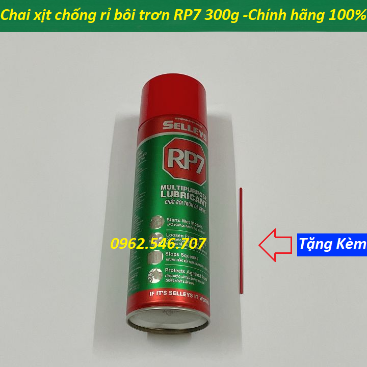 Chai xịt rỉ sét Rp7 300g loại bỏ rỉ sét và bôi trơn kim loại | RP7 300G | Dầu Chống Rỉ RP7