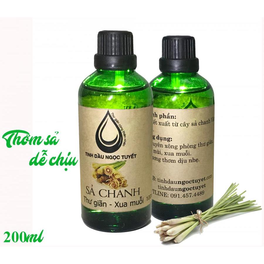 Combo 2 chai tinh dầu sả chanh thư giản và khử mùi Ngọc Tuyết 100mlx2