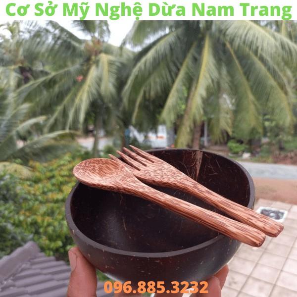 Bát gáo dừa tặng muỗng gỗ