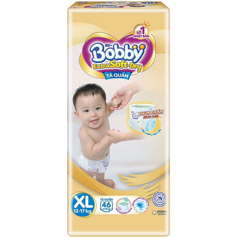 Tã quần cao cấp Bobby Extra Soft Dry thun chân ngăn hằn XL46