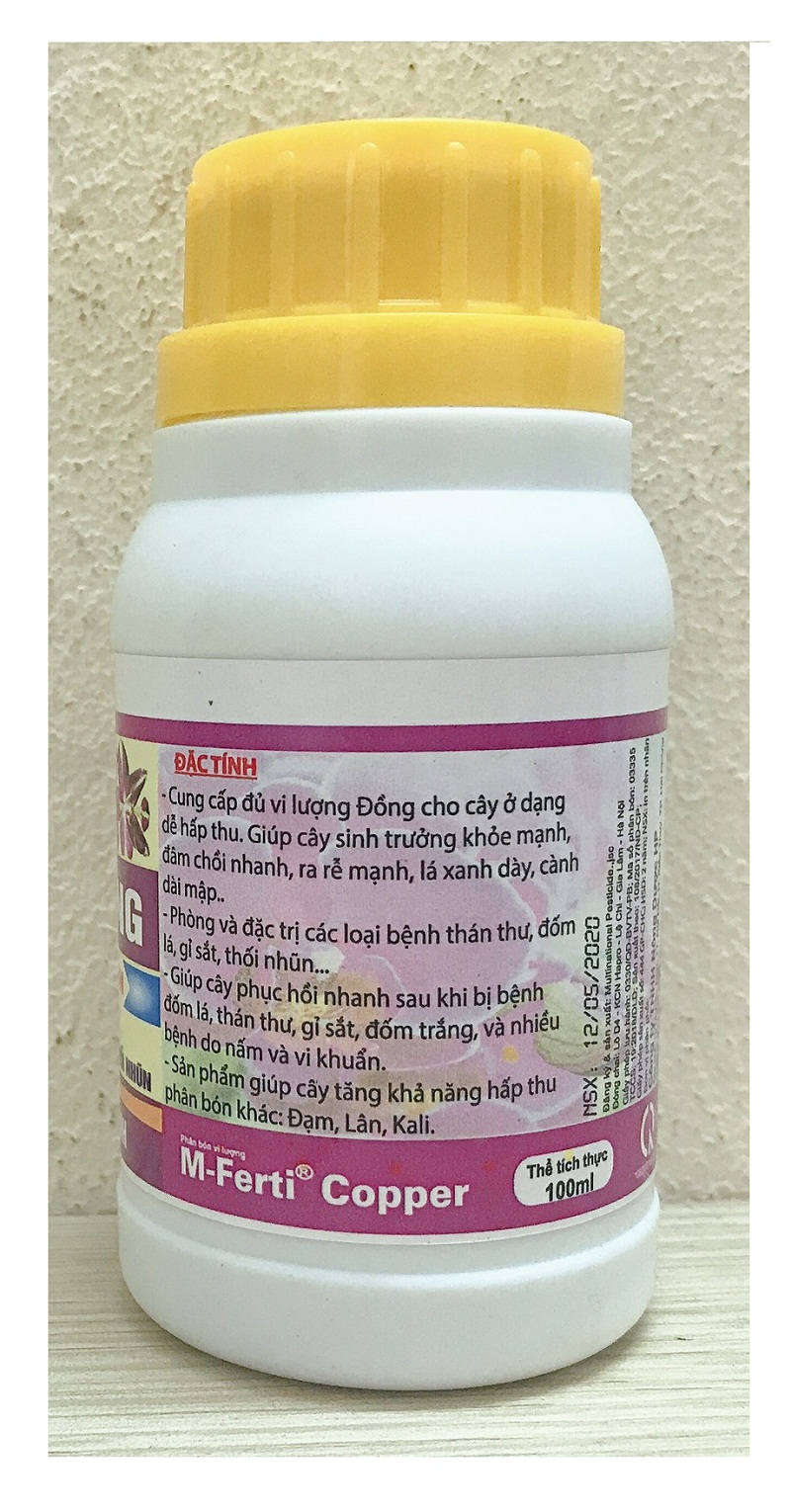 NANO Đồng Chuyên Dùng Cho Lan, Đặc Trị: Thán Thư, Đốm Lá, Gỉ Sắt, Thối Nhũn, Thể Tích: 100ml