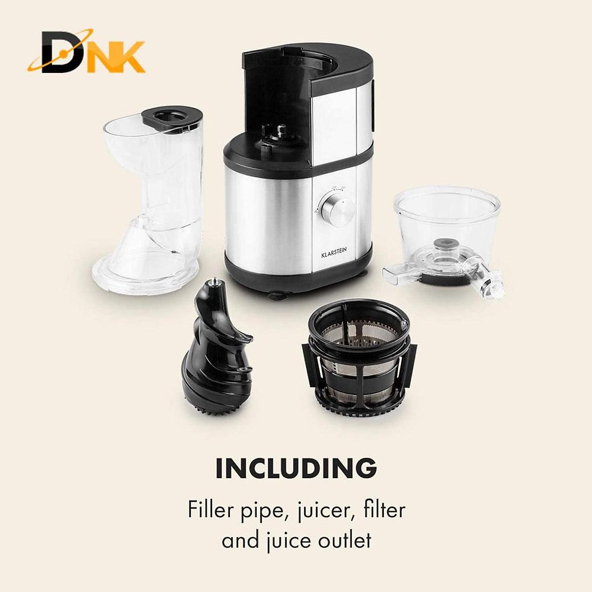 Máy Ép Chậm Klarstein Fruitberry Slow Juicer, Máy Ép Trái Cây Hoa Quả Công Suất 400W, Dung Tích 1L, Nhập Đức, BH12 Tháng