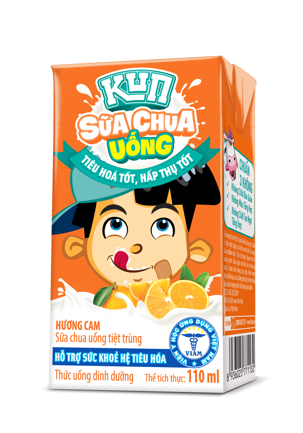 Kun sữa chua uống hương cam thùng 48 hộp x110ml