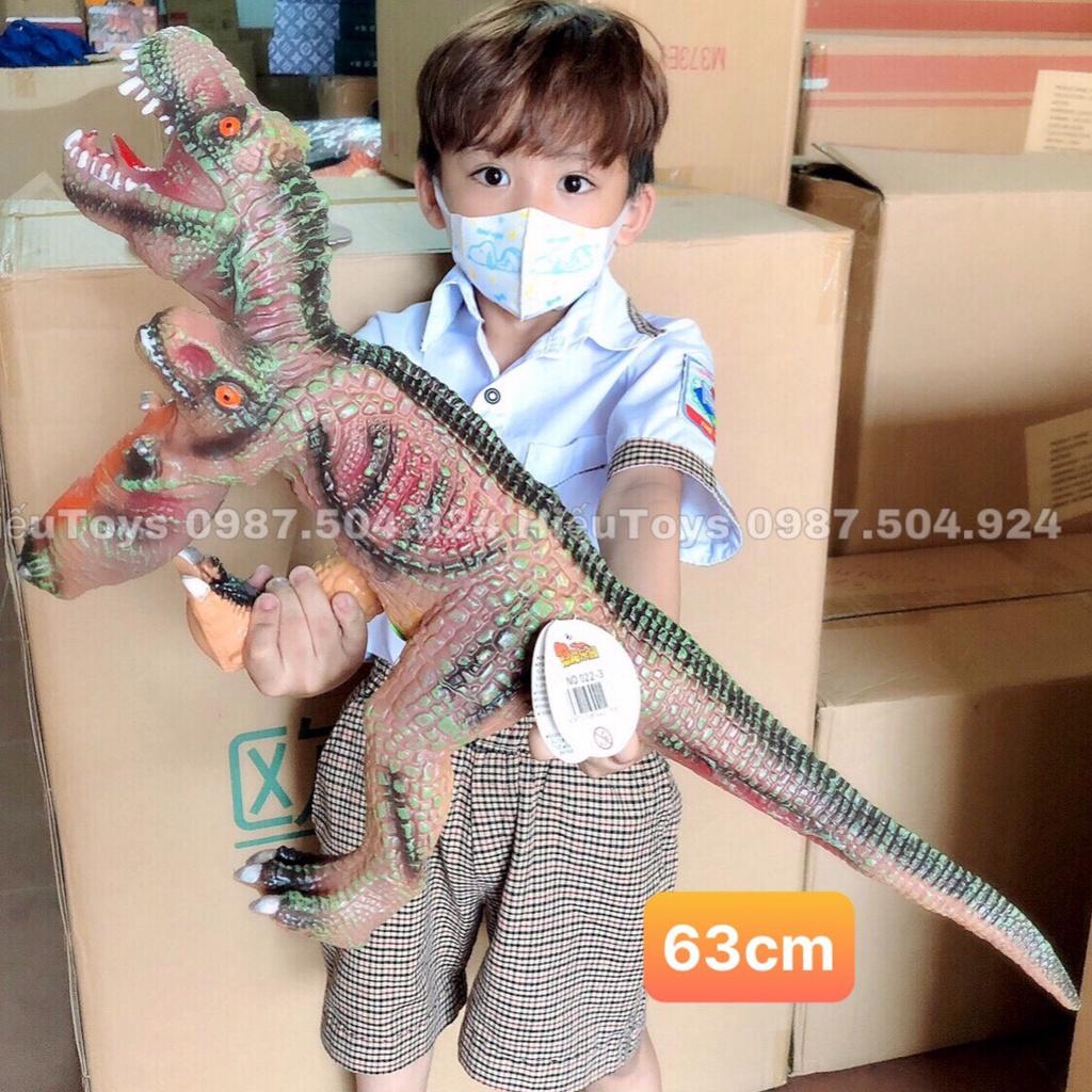 Khủng Long Bạo Chúa Size To 63cm Chất Liệu Cao Su Mềm Nhồi Bông Có Nhạc Đồ Chơi Cho Bé Trai Hiếu Toys