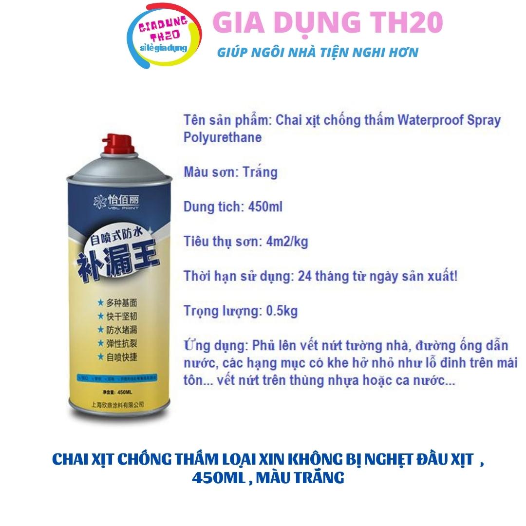 Chai Xịt Chống Thấm Gia Dụng TH20 , Chống Thấm Trên Mọi Chất Liệu , Dung Tích 450ml , Màu Trắng