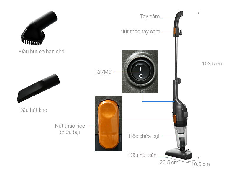 Máy hút bụi cầm tay DX 115C công suất 400W