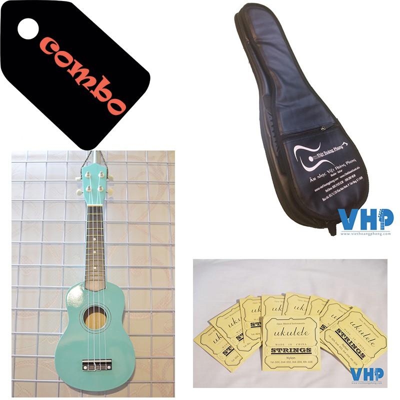 Đàn Ukulele Xanh Ngọc Soprano + Bao da 3 lớp + Bộ dây dự phòng