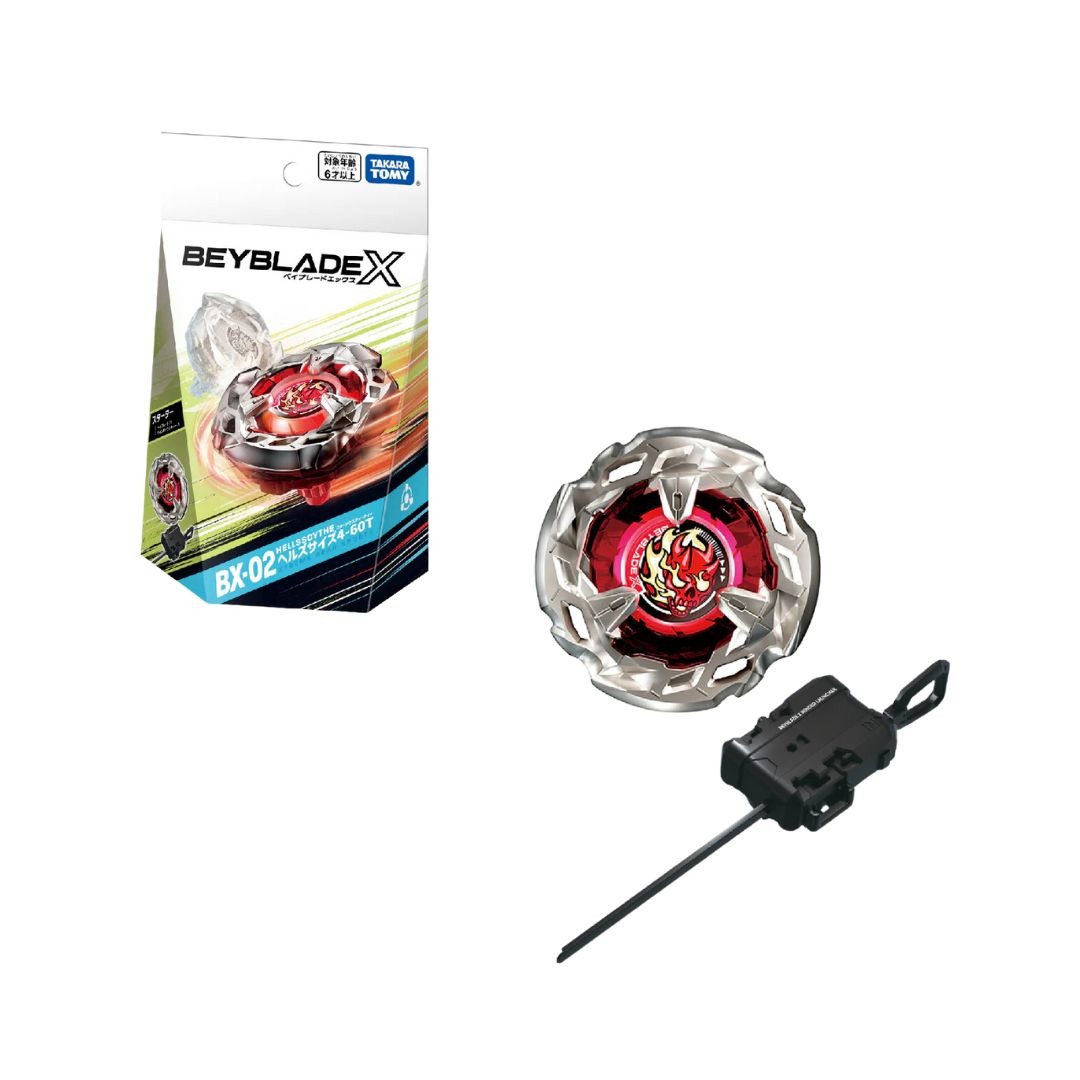 Beyblade X Con Quay BX-02 Starter Hells Scythe 4-60T 910398
