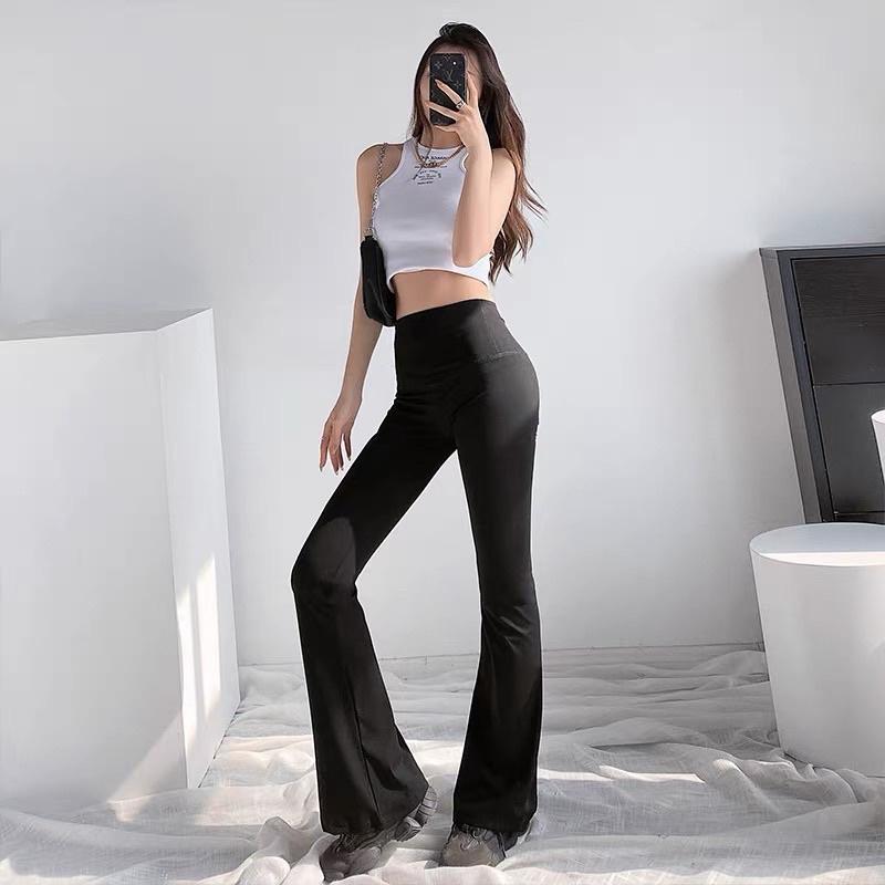 Quần legging nữ nâng mông hack chân siêu dài, quần legging ống loe tôn dáng KH035