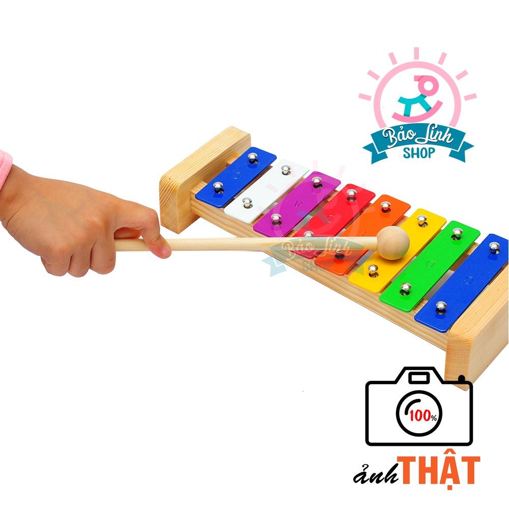 Đàn mộc cầm 8 thanh Xylophone LOẠI ĐẸP cho bé từ 1 tuổi vận động tinh, phát triển thính giác, làm quen với âm nhạc