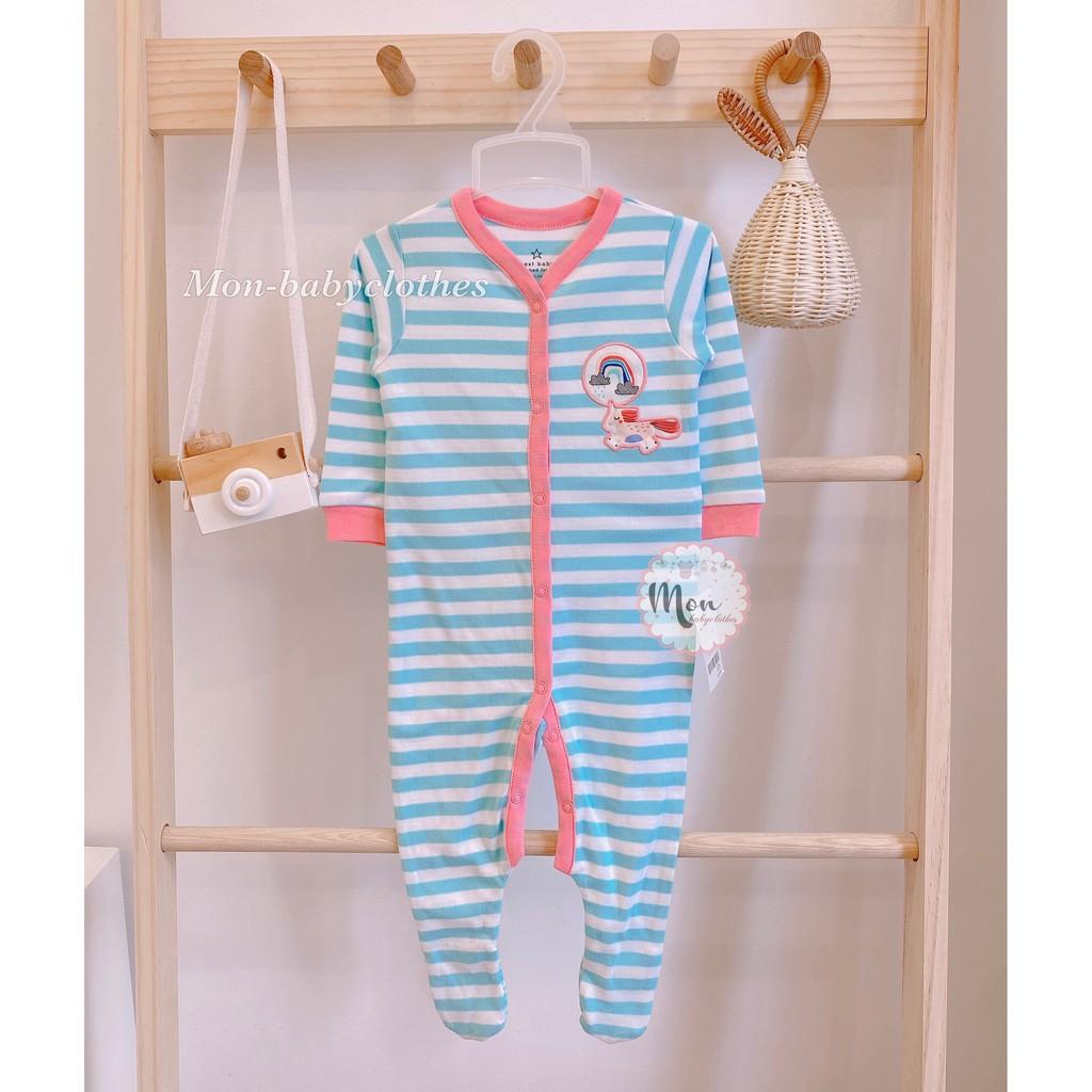 Sleep suit kẻ xanh trắng