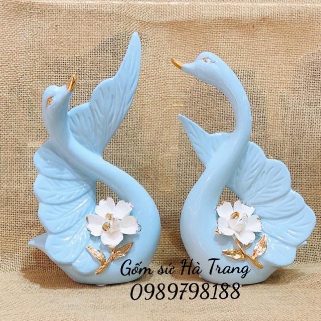 Set decor thiên nga đôi chất liệu gốm sứ mẫu 01