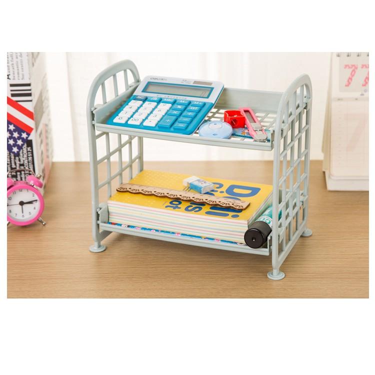 Kệ Nhựa Mini 2 Tầng Nhiều Màu Tiện Lợi 22x14x20cm