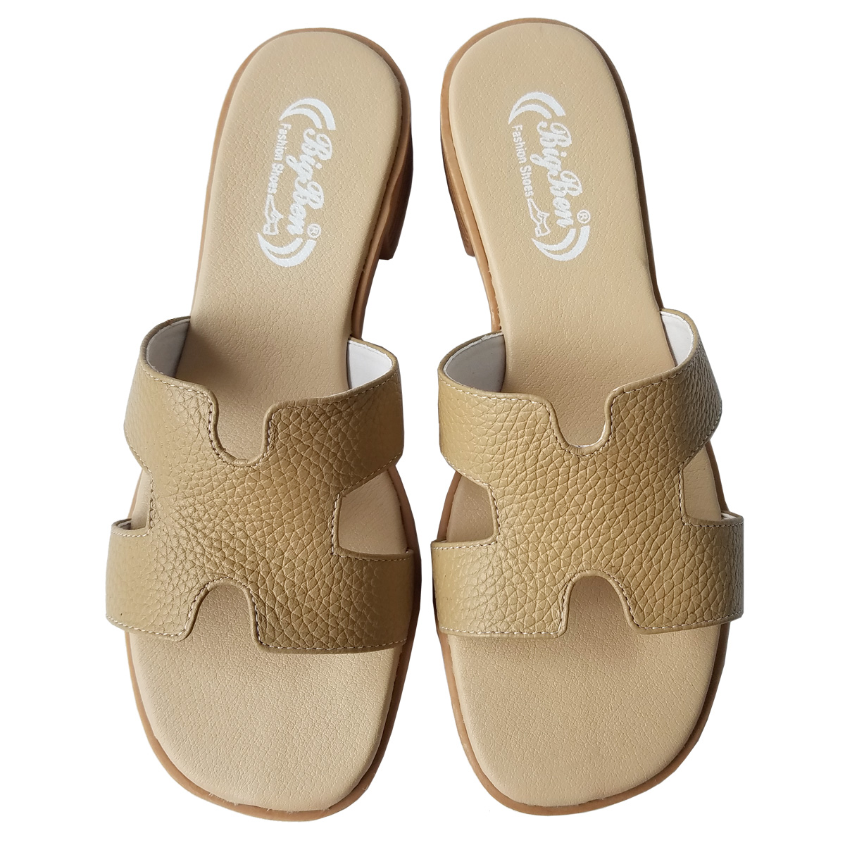 Dép Cao Gót Nữ BIGGBEN Da Bò Cao 4 Phân DCG111