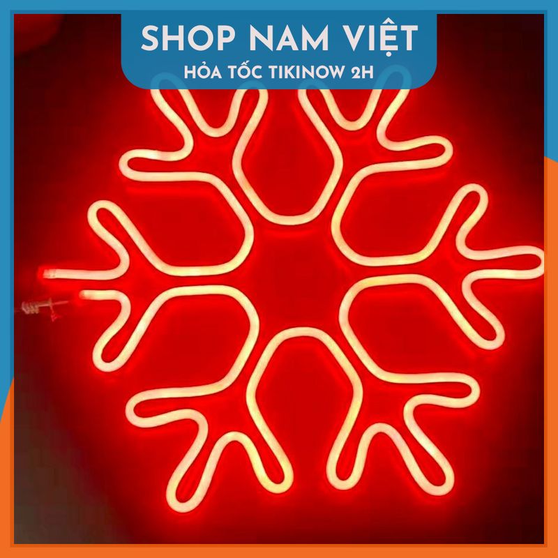 Hình ảnh Đèn Led Neon Bông Tuyết Cỡ Lớn 40cm Trang Trí Giáng Sinh, Năm Mới -  Chính Hãng NAVIVU