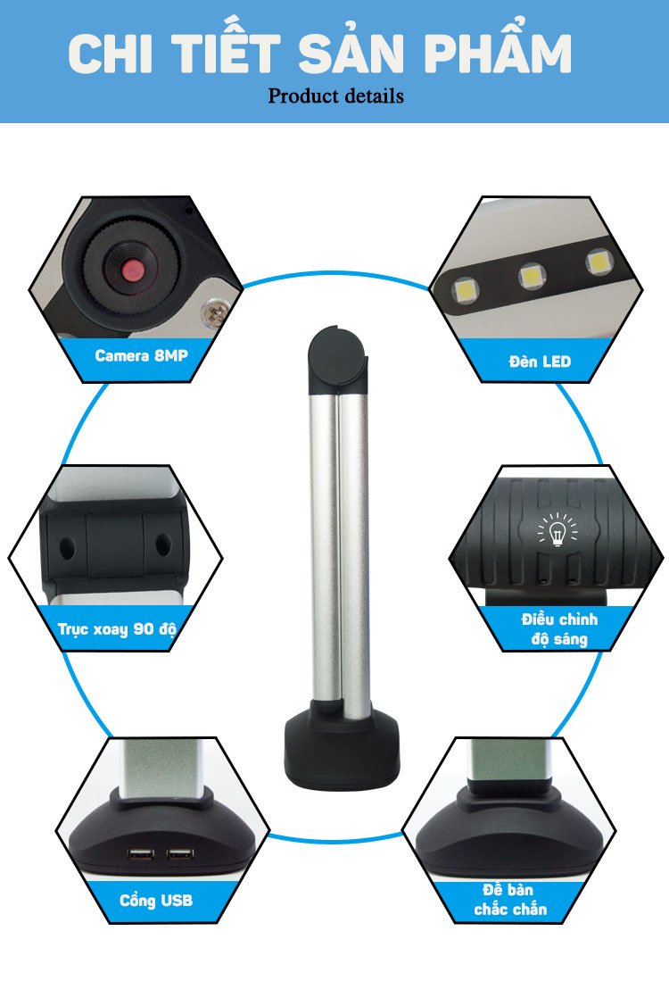 Máy scan văn bản giấy chuyển thành file Word, Excel, hỗ trợ tiếng Việt Aturos 8P ( Camera 8MP, có đèn LED)