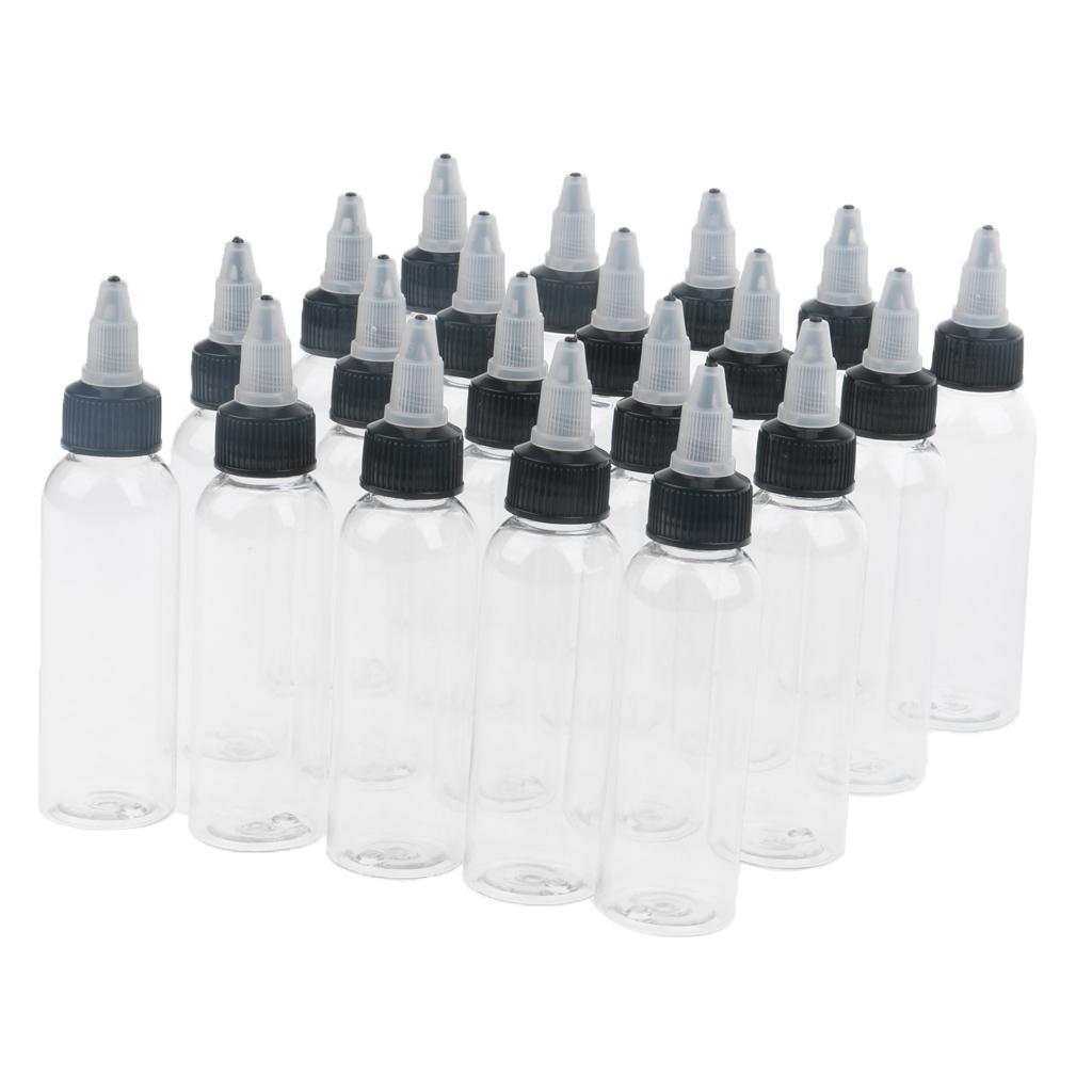 120 Pcs Empty Plastic Squeeze Bottle With Top Cap Tip Applicator 30ml
