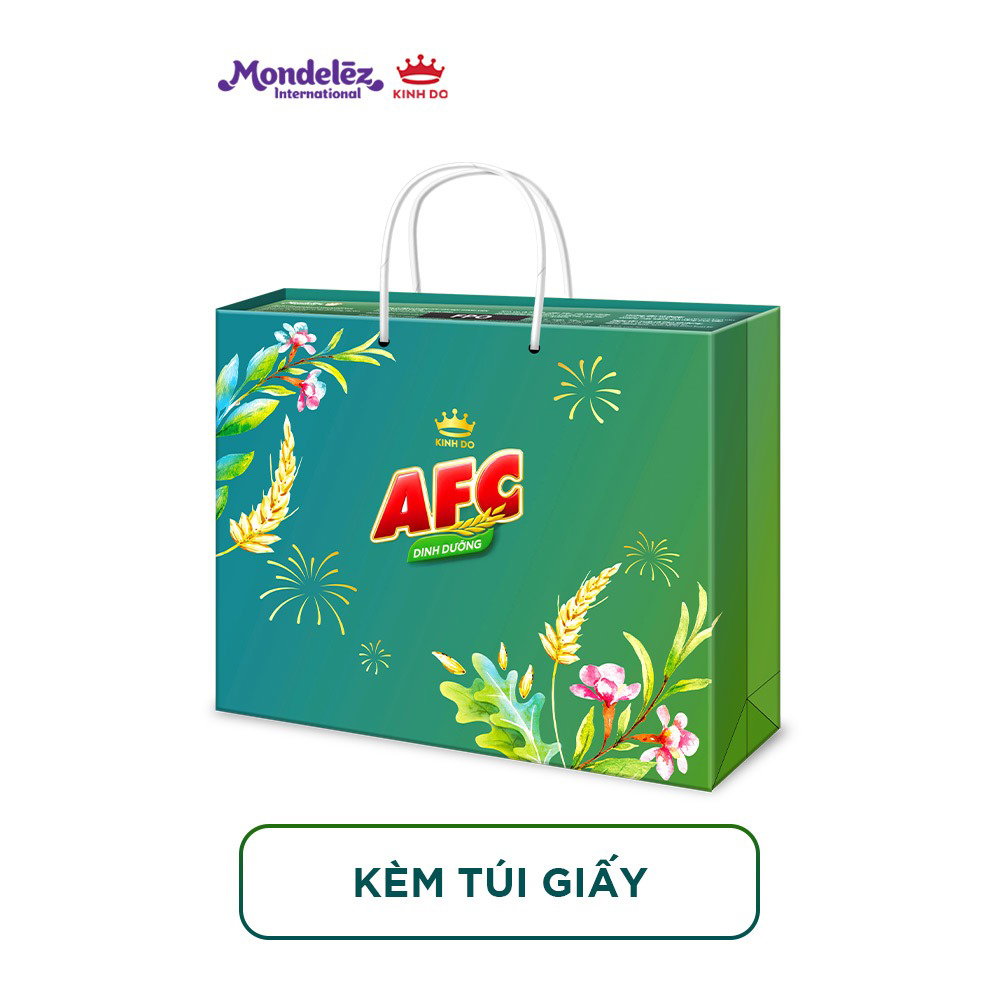 Bánh quy AFC vị lúa mì và vị rau, hộp quà Tết 350g