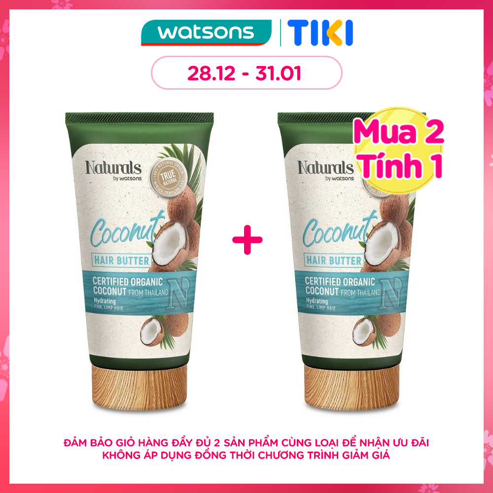 Kem Ủ Tóc Naturals By Watsons Coconut Hair Butter Chiết Xuất Dừa Và Bơ Hạt Mỡ 150ml