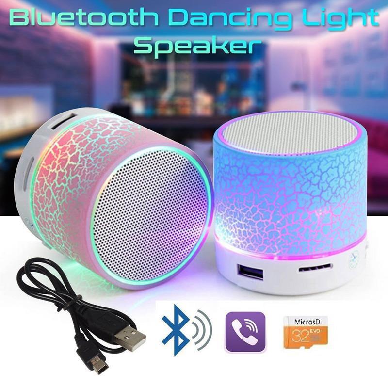 Loa Bluetooth Mini Loa không dây Đèn LED đầy màu sắc Thẻ TF Loa siêu trầm USB Cột âm thanh nhạc MP3 di động cho điện thoại PC Màu sắc: Xám