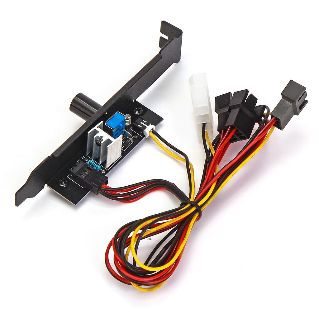 2xCooler Cooling Fan Speed Controller 3 Channels 3pin PC 12V Power PCI Bracket
