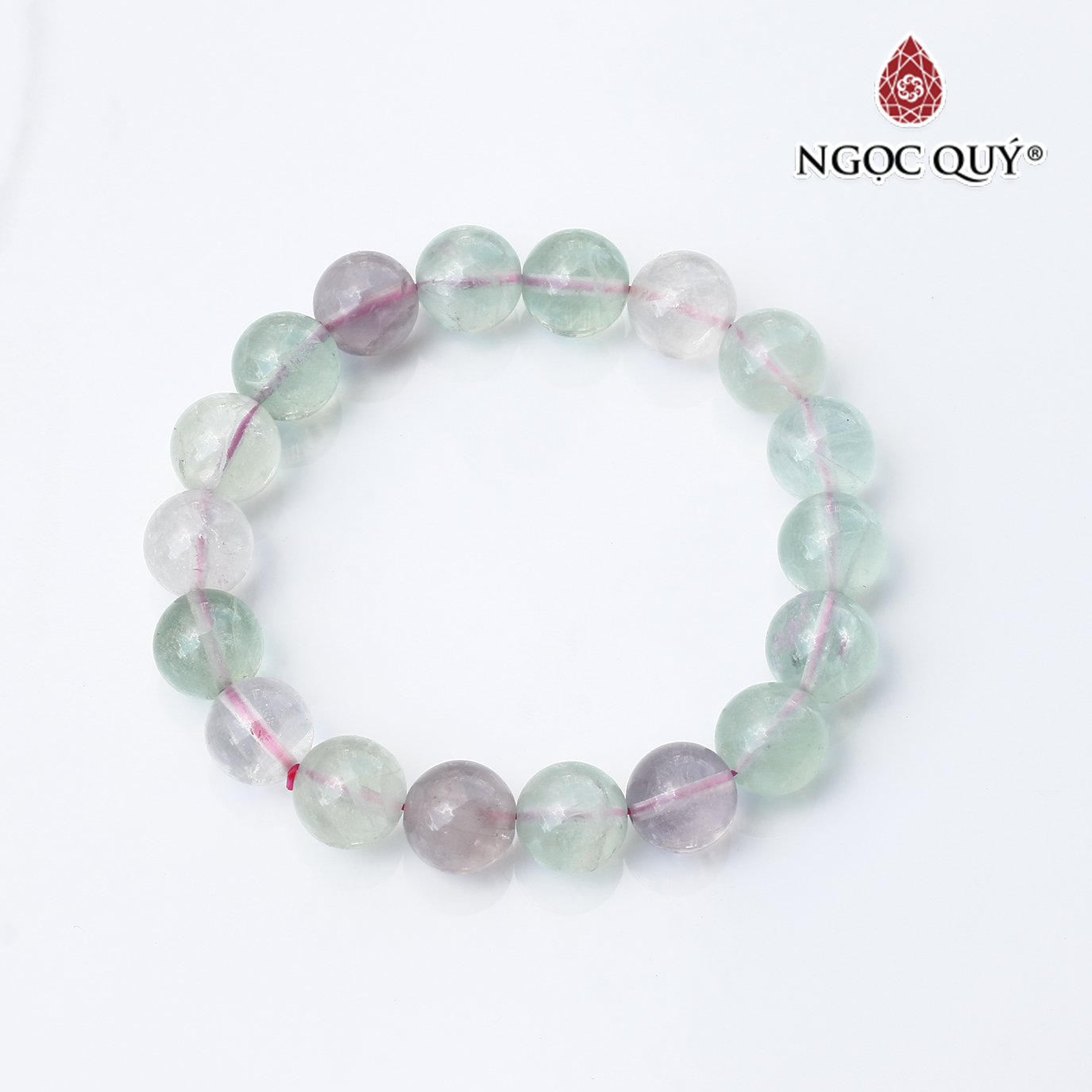 Vòng tay đá Prehnite xanh tím size hạt 10mm - Ngọc Quý
