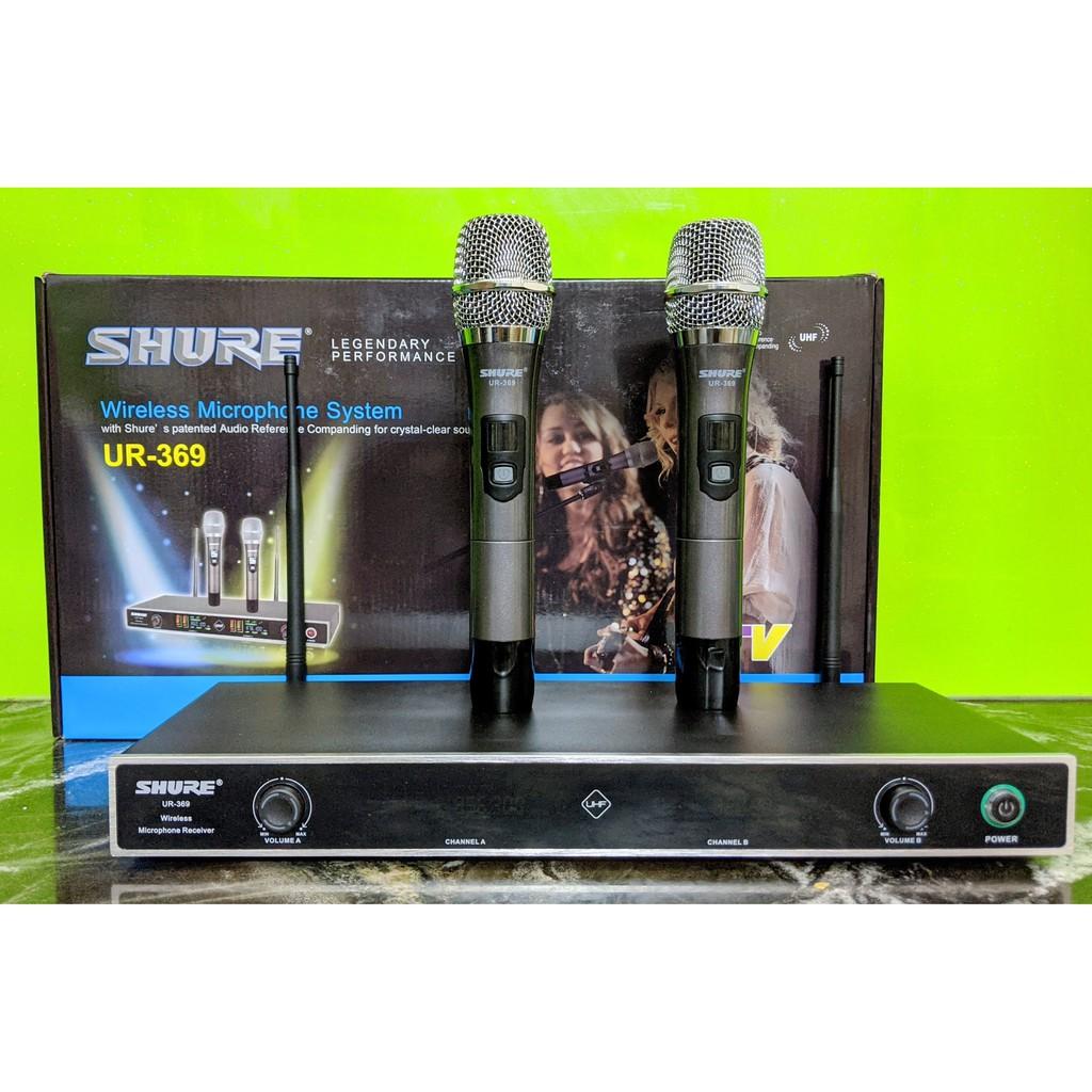 Micro không dây cao cấp Shure UR 369. Hát karaoke hay. Hút âm tốt hát micro nhẹ...bảo hành 12 tháng