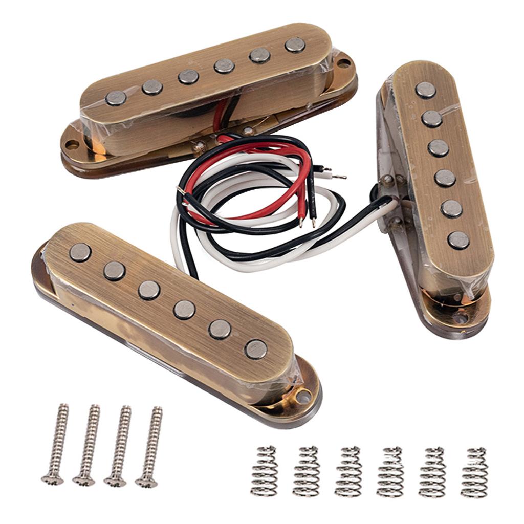 Sunnimix Đàn Guitar Điện Bán Tải Đơn Cuộn Cho ST, Vàng Đồng