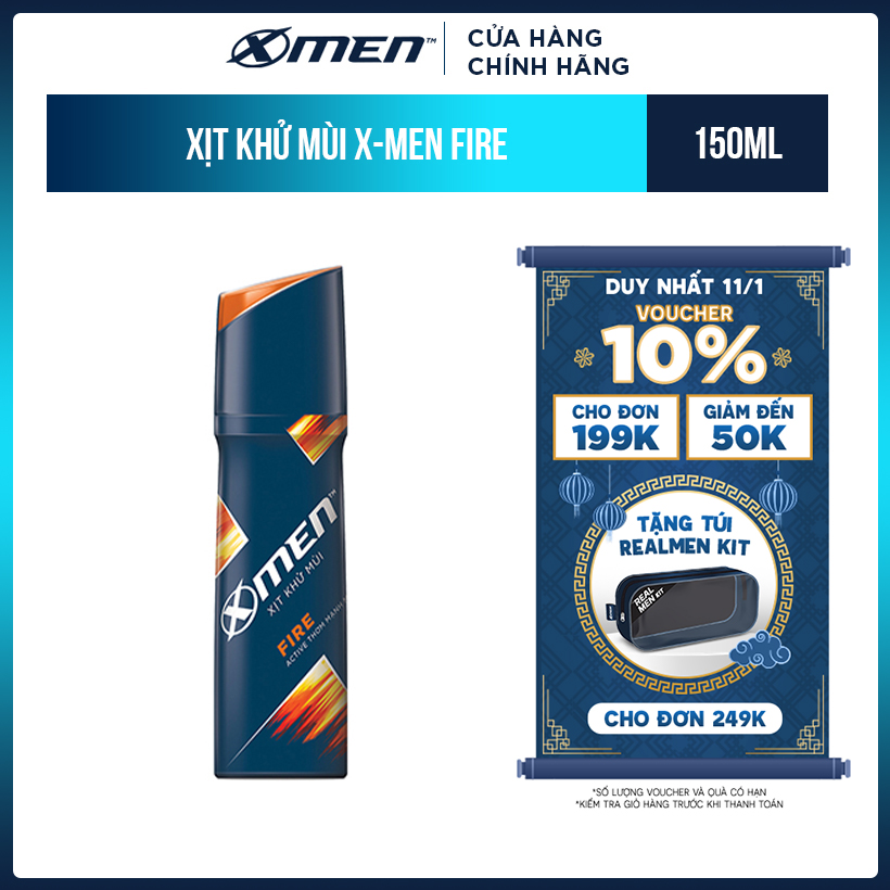 Xịt Nước Hoa X-Men Fire - Hương nam tính 140ml