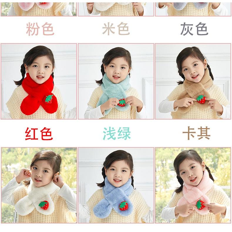 Khăn Quàng Cổ Lông Mềm Đính Trái Cây Cute Siêu Ấm