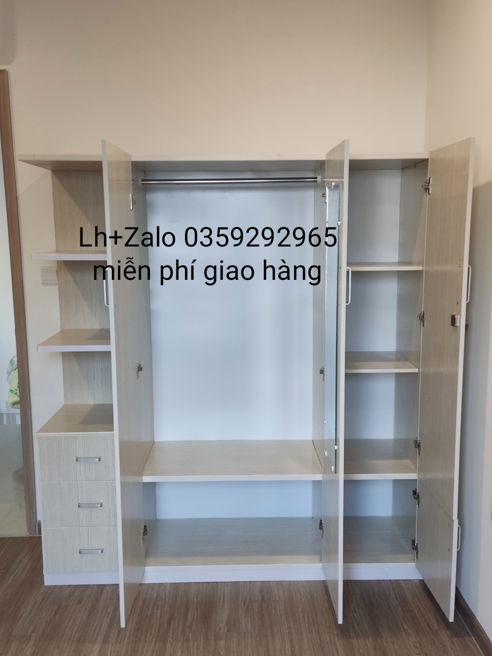 Tủ nhựa đài Loan 3 cánh 1 kệ
